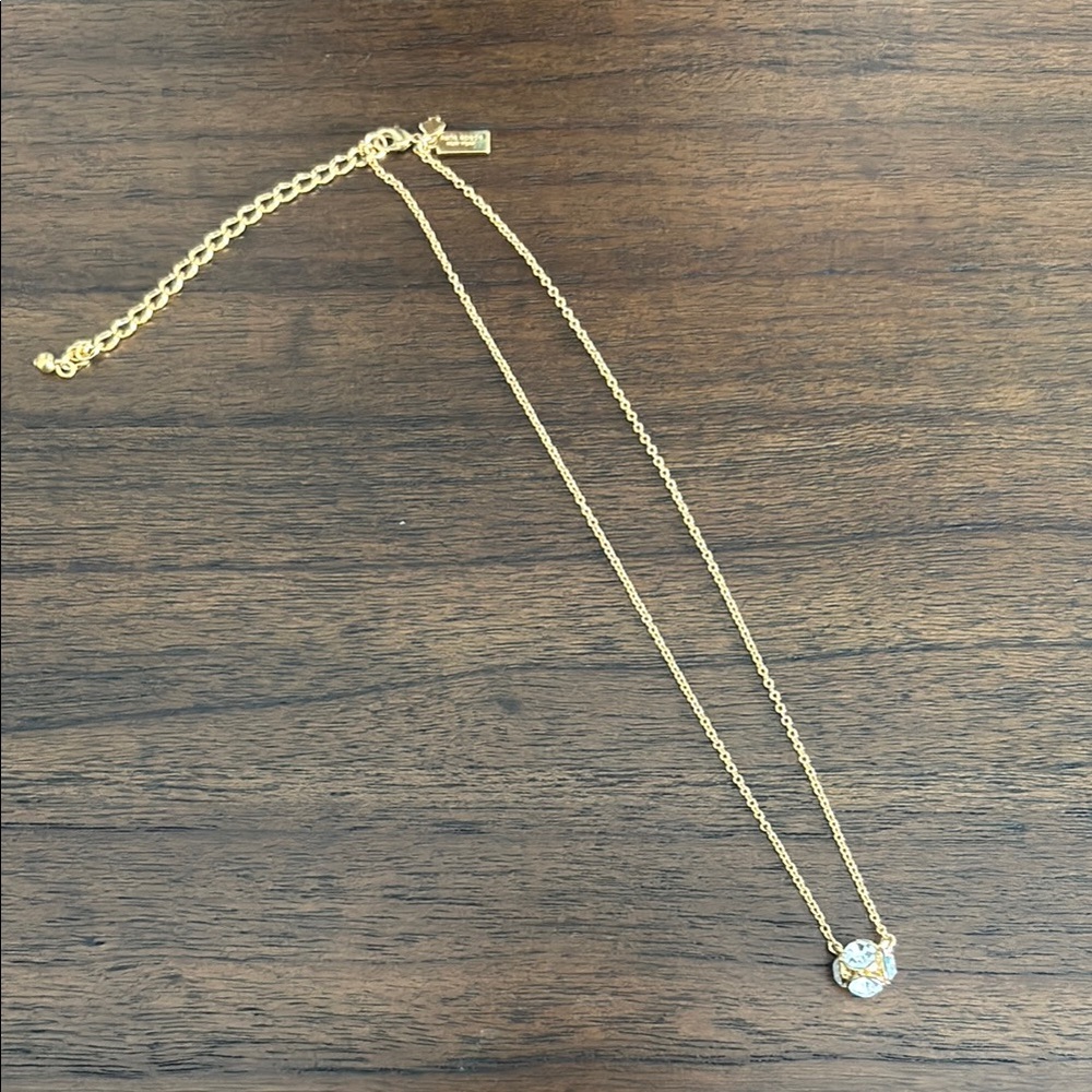 kate spade Gold Minimalist Necklace with Thin Chain and Round Pendant